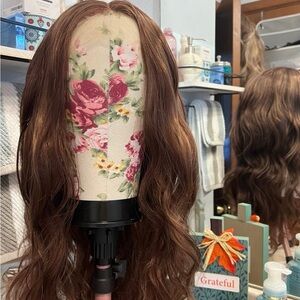 Smilco Long Hair Wig 28 Inch Reddish Brown NWOT. Lace Front Free Part Synthetic.